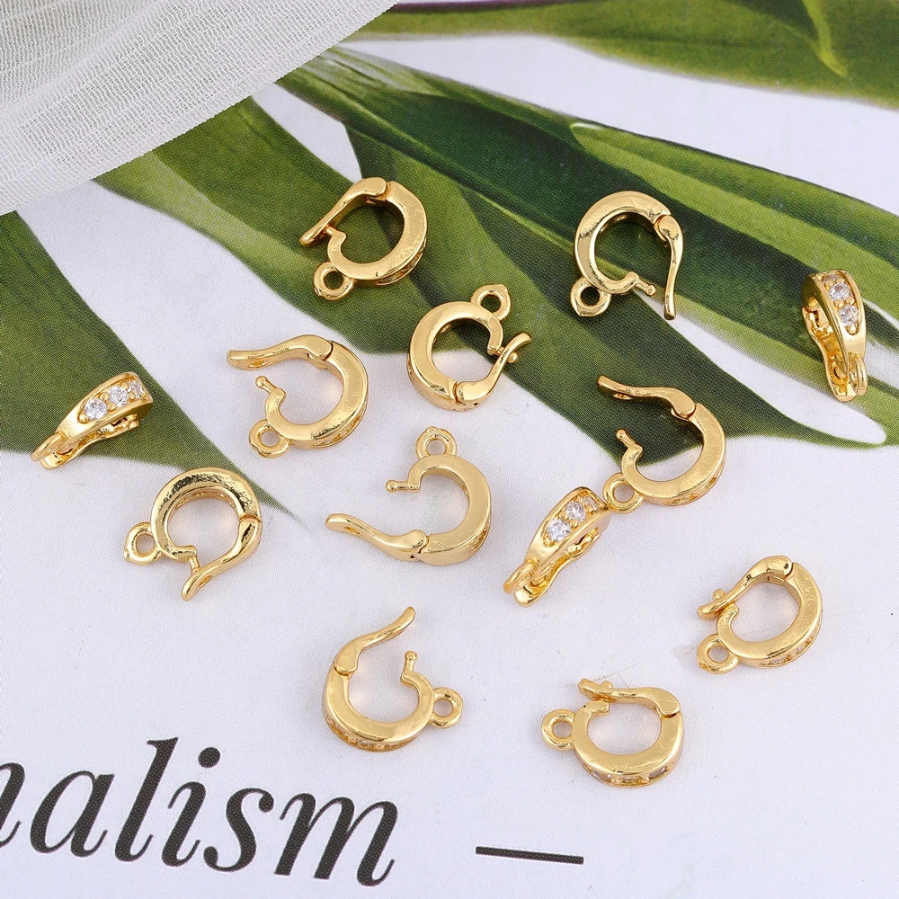 Juya 18K Gold versilbert Haken Ballen Clip Kautionen Verschlüsse Zubehör für DIY Handarbeiten Edelsteine Perlen Perlen Anhänger Schmuckherstellung – Detail 18