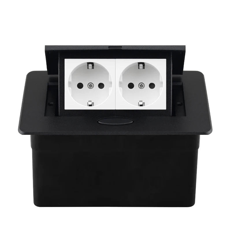 Sleek Aluminum Pop-Up Countertop Power Hub with EU and USB-C Sockets