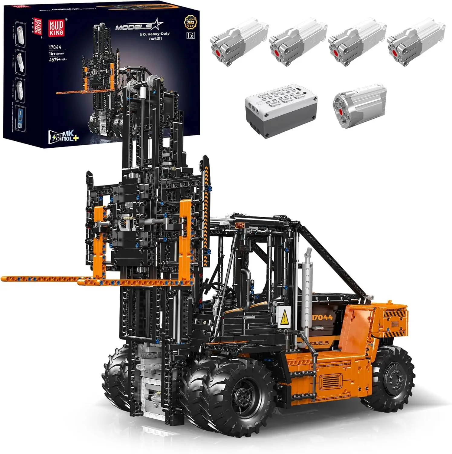 MOULD KING 17044 Technology 1:6 Heavy Duty Forklift Truck App-Controlled Building Blocks Set for Adults Boys