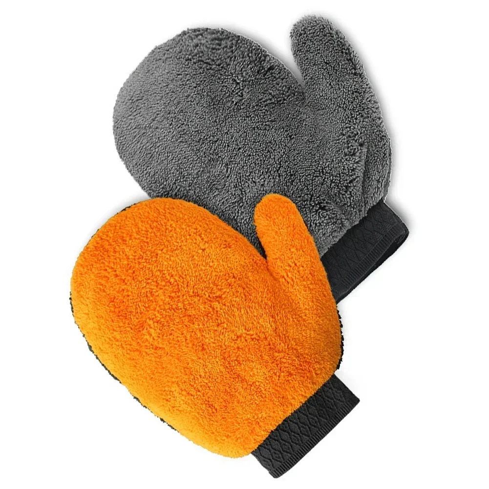Car Washing Gloves Plush Soft Microfibre Car Cleaning Brush Water Absorption Body Washing Glove Duster Clearner Supplies