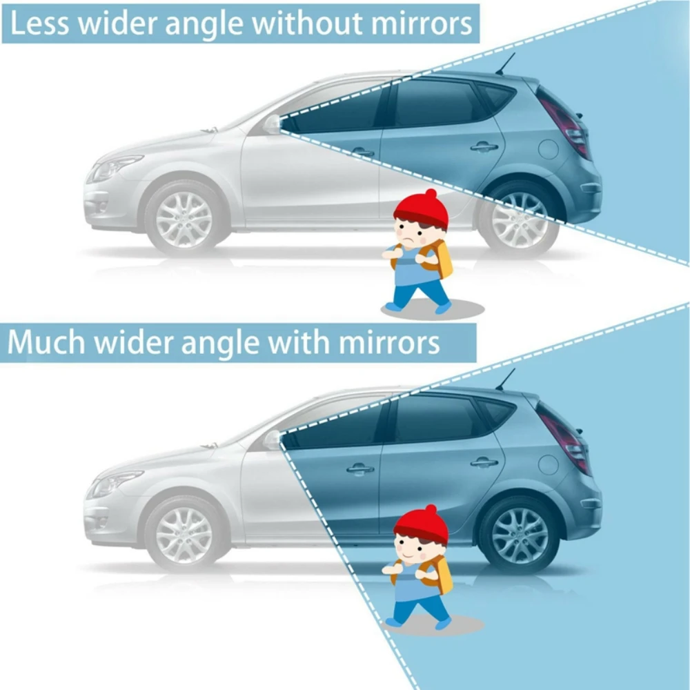 Rear View Mirror 360 Degree Adjustable Wide Angle Side Rear Mirror Blind Spot Convex Mirrors for Car Reverse Parking Auxiliary Rear View Mirror