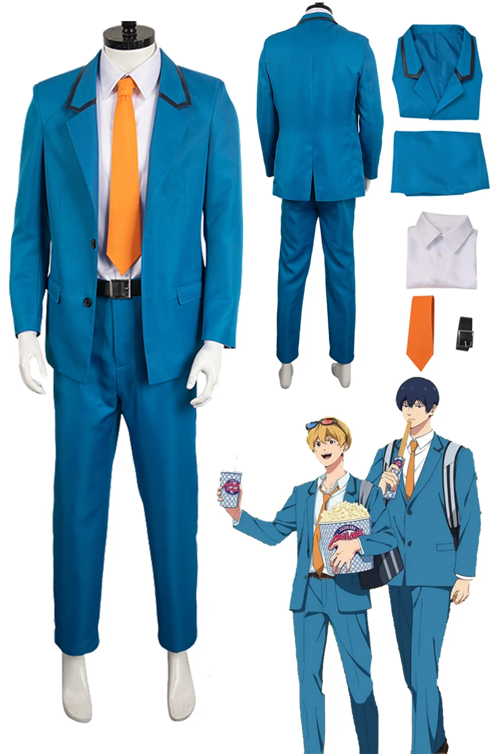 

Kiyomine Haruka Cosplay Anime Boukyaku Cosplay Battery Costume Blue School Uniform Halloween Carnival Suit For Men Male Adult