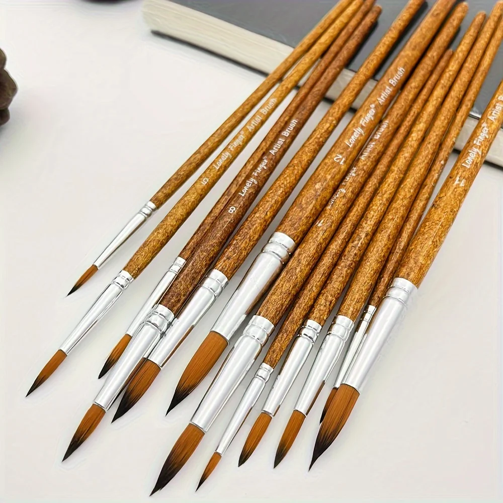 12pcs Brown Round