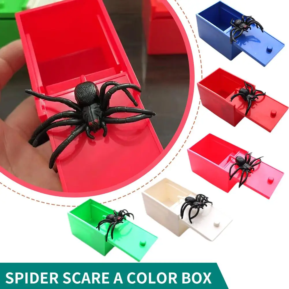 

1pc Prank Spider Scare Box Rubber Fake Spider Hidden Toy Trick Gift Funny In Scarebox Joke Toys Halloween D6k8