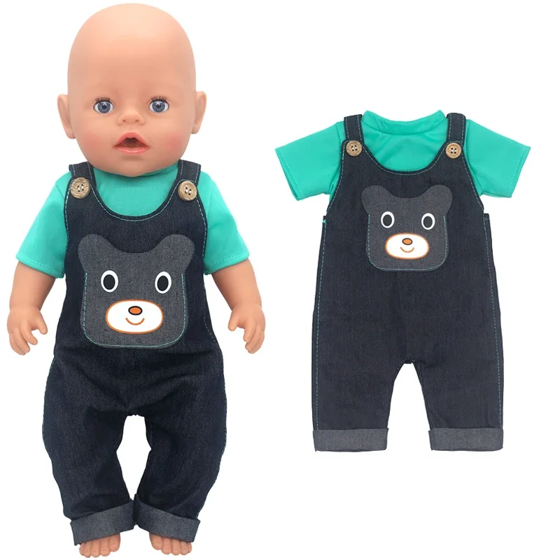 43cm Baby Doll Boy Clothes Grey Costume Romper 17