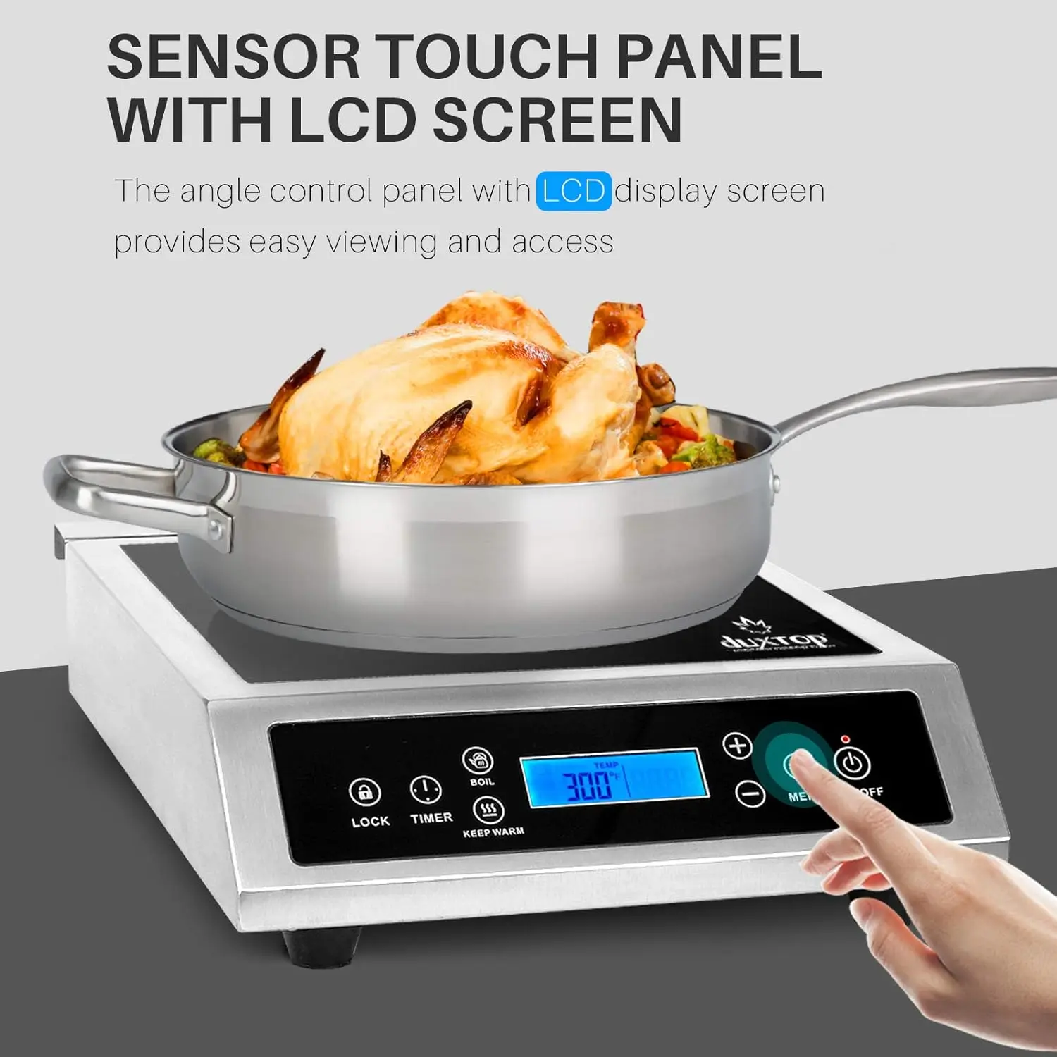 Professional Portable Induction Cooktop, Commercial Range Countertop Burner, 1800 Watts Induction Burner
