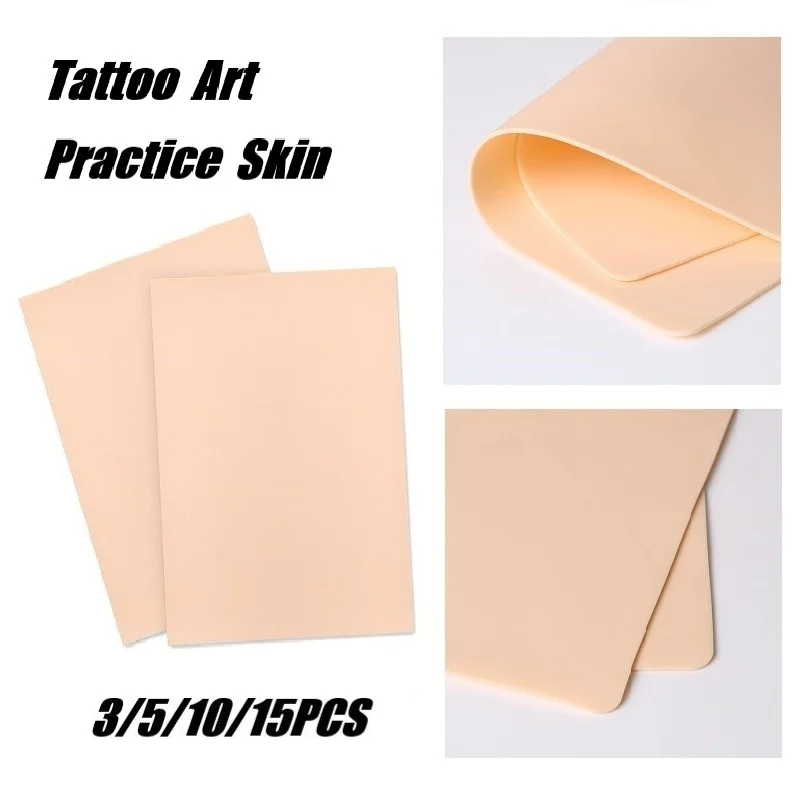 Tattoo Practice Skin Blank Eyebrow Paint Double Side Synthetic Leather Pink Tattoo Beginner Fake Skin Exercise Tool 3/5/10/15PCS