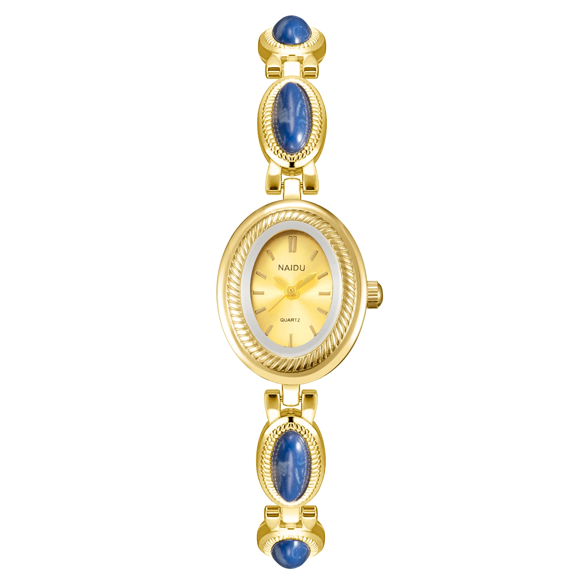 Luxurious Retro Oval Dial Ladies' Quartz Bracelet Watch