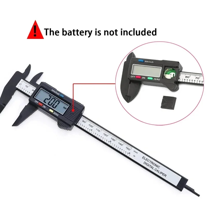 Digital Carbon Fiber Caliper – 100mm/150mm Electronic Vernier Gauge with LCD Display for Precision Measuring, Engineering & DIY 2