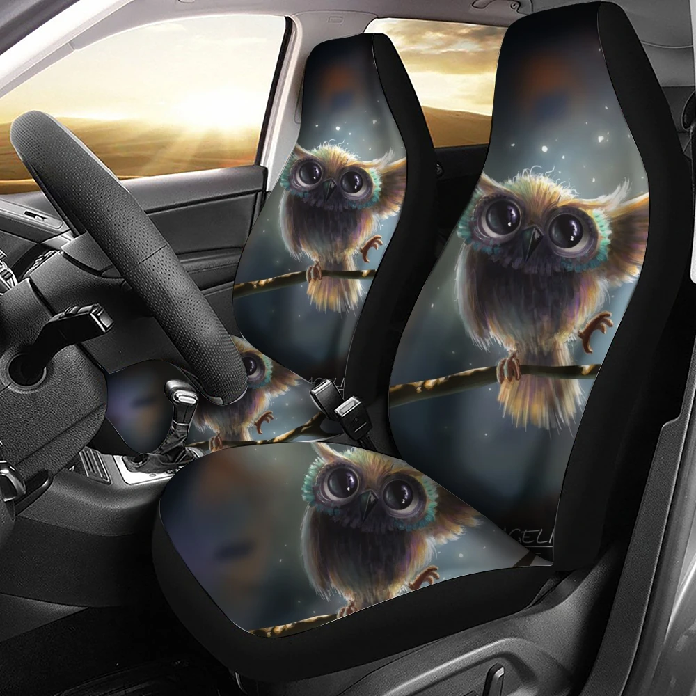 

Owl Animal Pattern Car Seat Cover Fits Most Car Interior Accessories Set of 2 Universal Front Seat Cover