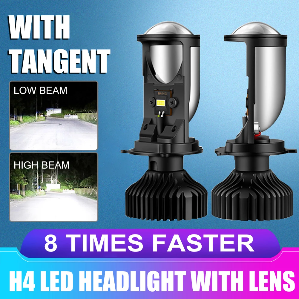 

2pcs 65w/Pair Lamp H4 Led Mini Bi led Lens Projector Car Headlight 10000LM Lampada Led h4 Hi/Low Beam Lights Canbus 12v Bulb