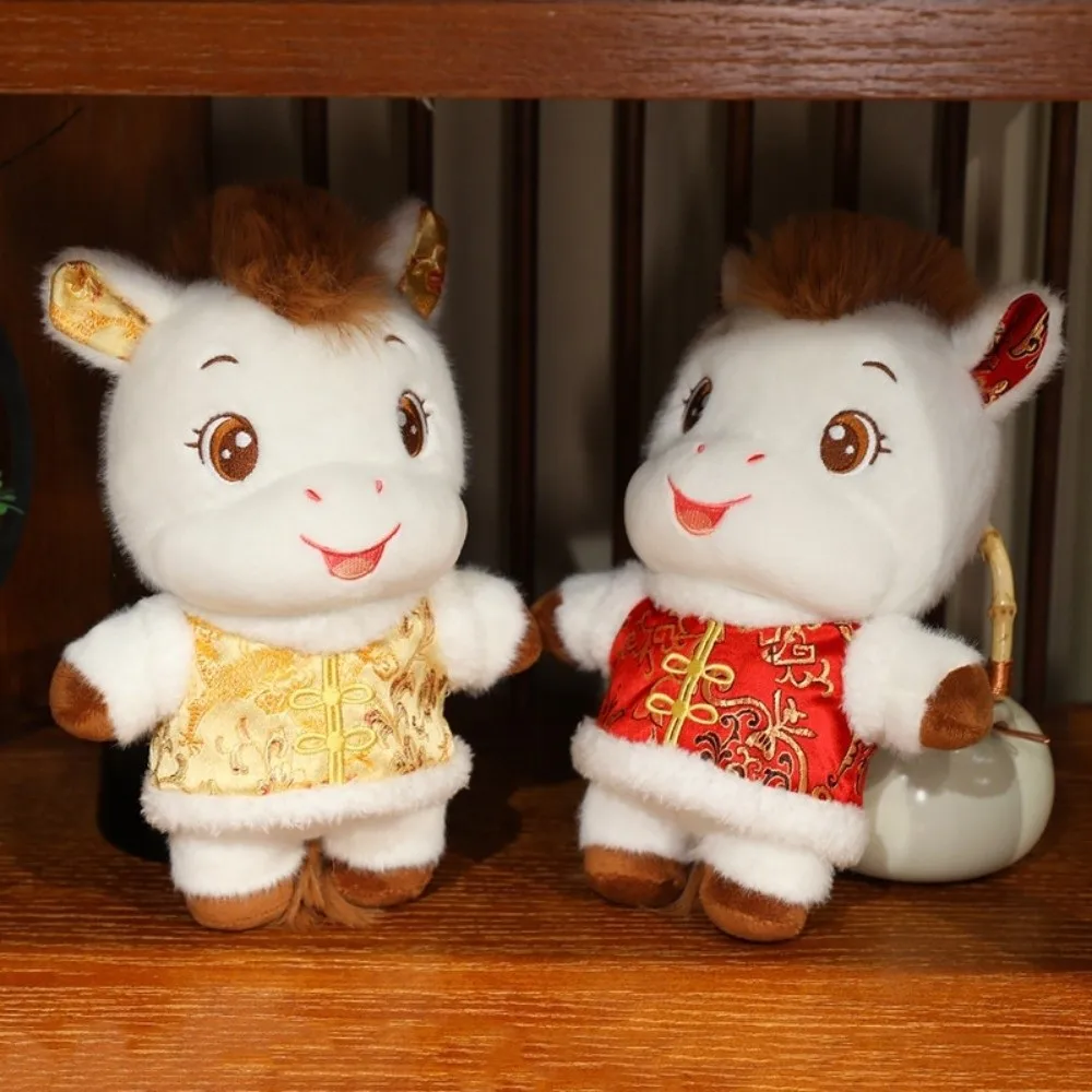 Chinese Costume 2026 Horse Plush Doll Mascot Cute Stuffed Horse Toy Creative Kawaii Zodiac Pony Figurine Birthday Gift