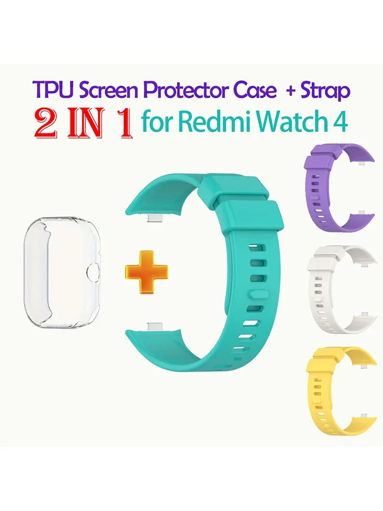Silicone Strap & TPU Protective Case Set - Transparent Soft Watchband & Shockproof Cover Accessories