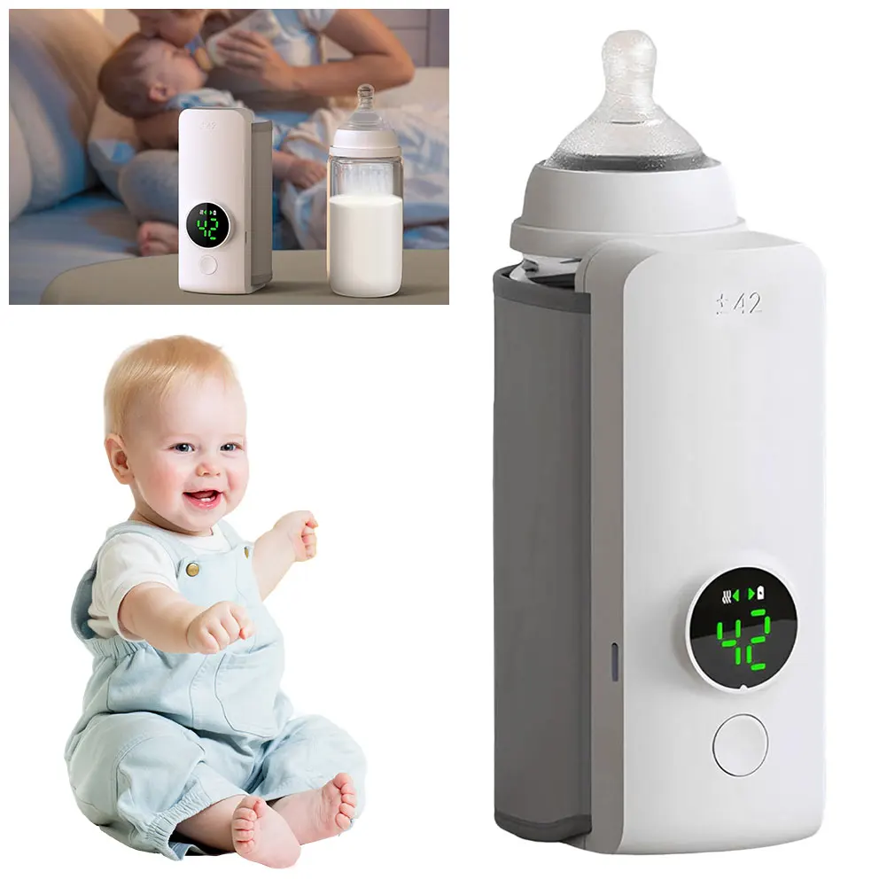 Portable Rechargeable Cordless Bottle Warmer with Digital Temperature Control