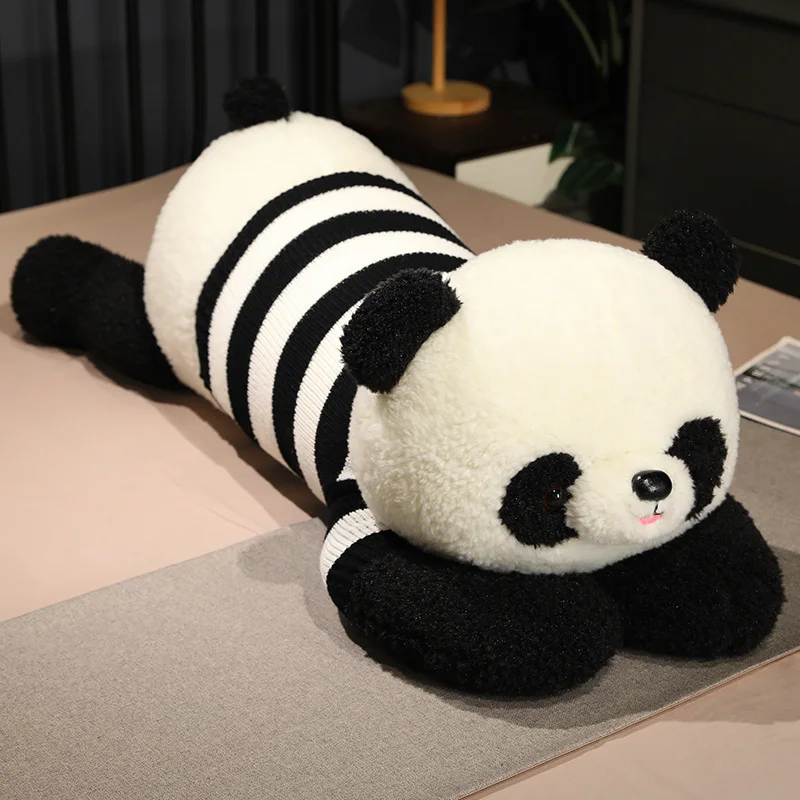 

Lovely Giant Panda Wearing Clothes Doll Plush Toy Cartoon Zoo Animal Lying Panda Plushie Peluche Huggable Kids Comforting Gift