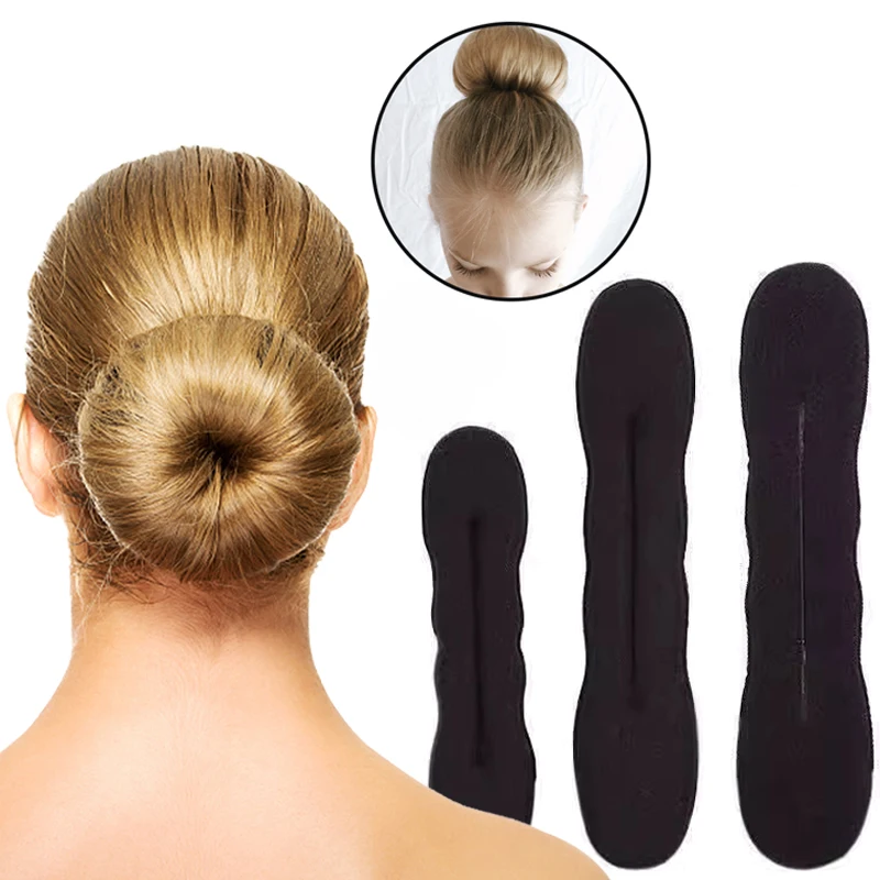 أدوات تجديل الشعر الإسفنجية للنساء والفتيات ، مشابك شعر ملتوية ، بكرة شعر سوداء بسيطة سريعة ، جهاز أربطة شعر ، إكسسوارات تصنعها بنفسك