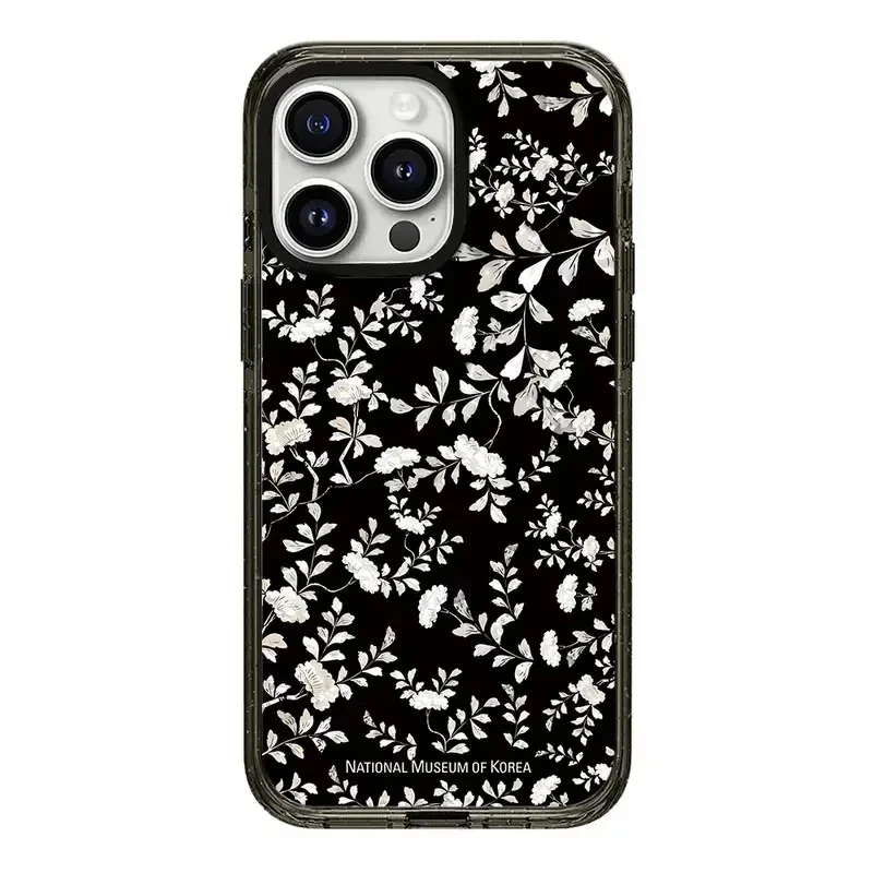 

Korean Museum Flower MagSafe Black Frosted Phone Case Cover for IPhone 13 14 15 Pro Max Case