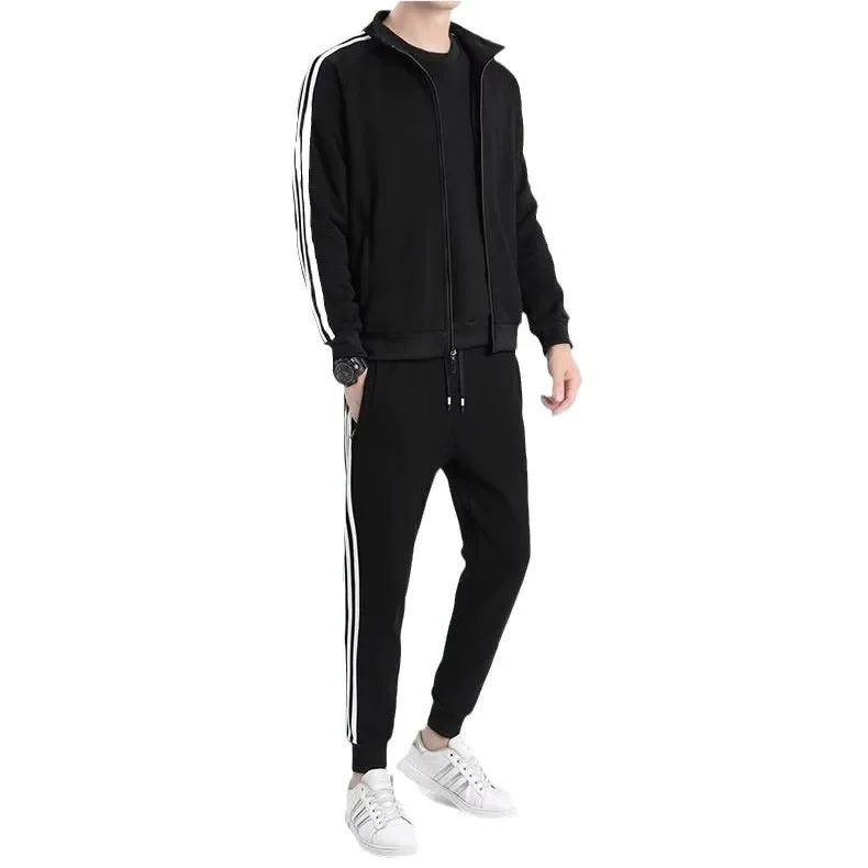 2023 New Fleece-Lined Couple Suit Three-Piece Fashionable Korean Style Casual Sports Slims Set For Men 5