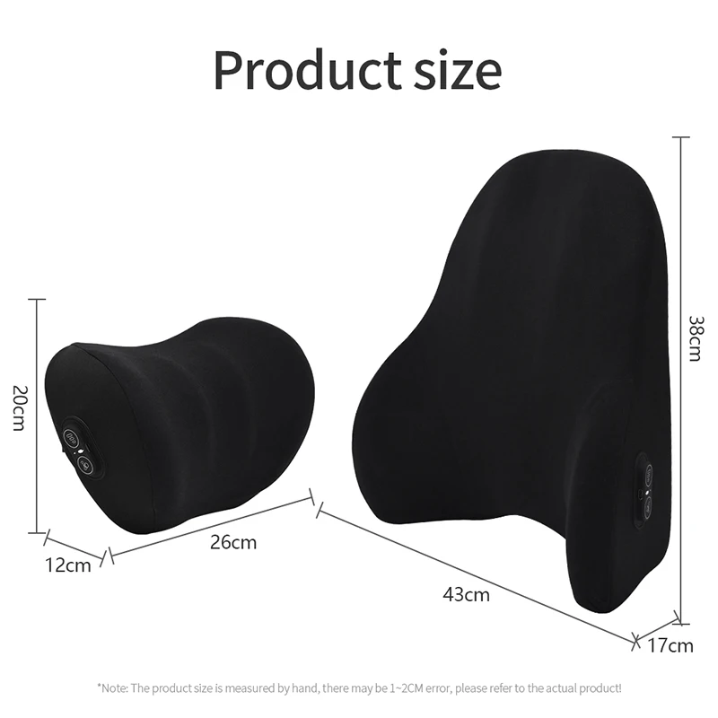 Car Electric Single Lumbar Single Headrest Vibration Massage Lumbar Support Neck Pillow  lumbar Cushion Car Seat Car interior