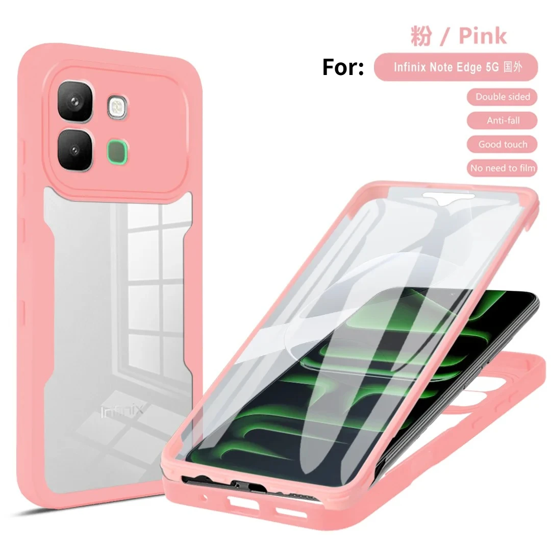 Transparent 360° Shockproof Full-Body Protective Case with TPU Bumper