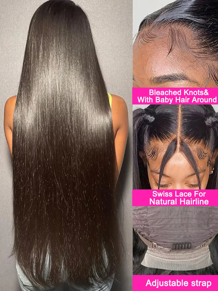 30 40 Inch Straight Human Hair Wigs 13x6 Hd Lace Frontal Wig Brazilian Transparent Bone Straight 13x4 Lace Front Wig For Women