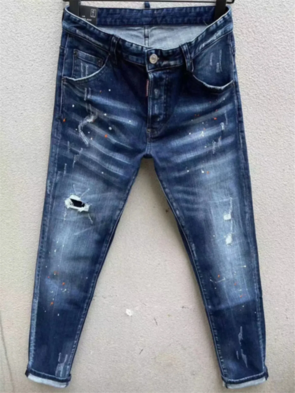 

Новинка весна-лето 2024 D2 модная мужская водоотталкивающая вышивка эмблема кленовый лист модная микро-эластичная маленькая прямая трубка Темный Je