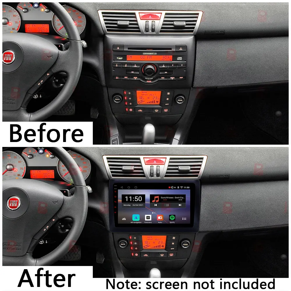 ڵ  ٸ , Fiat Stilo 2002-2010 , 9 ġ 2DIN ׷ г ϳ׽  ̺ , Canbus ڴ Ʈ ŰƮ