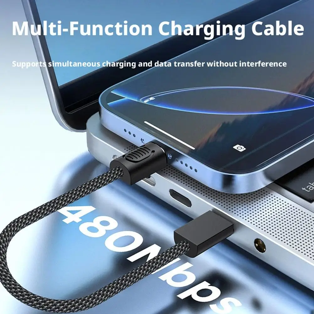 휴대용 60W USB C to USB C 케이블 키체인 PD 고속 충전 숏 타입 C 코드 (아이폰 17, 16, 삼성 S24, 아이패드, 맥북, 노트북용)