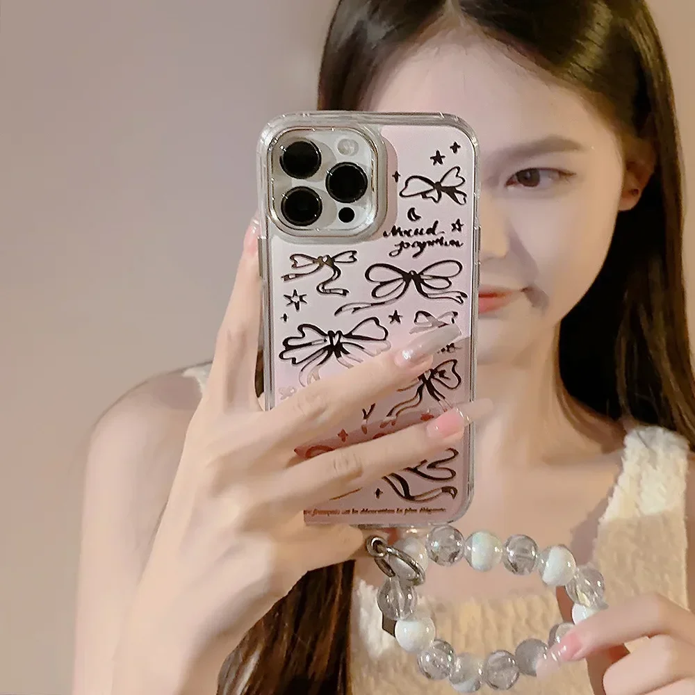 Ballet Pink bow cute sweet girls Bracelet Phone Case For
