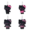 Kawaii Sanrio Hello Kitty Black Pink Leopard Pattern Plush Toys Keychain Cartoon Girl Heart Backpack Pendant Girls Birthday Gift 1