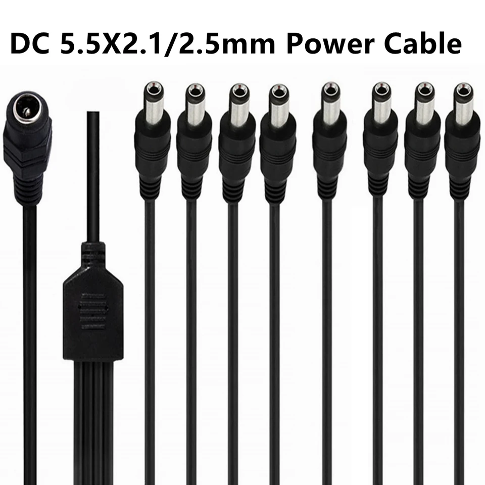 5 Cavi Di Prolunga DC Ad Angolo Retto 90 Gradi: Da Maschio A Femmina, 5.5mm X 2.1mm, Per Alimentazione Telecamere CCTV E Dispositivi 12V/24V (15cm).