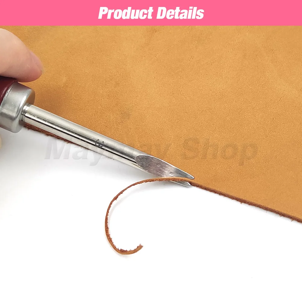 Leathercraft Beveler Skiving Edge Craft Keen Edge Cutting Tool For Leathercraft Cut Beveling V-shaped Blade Round Center