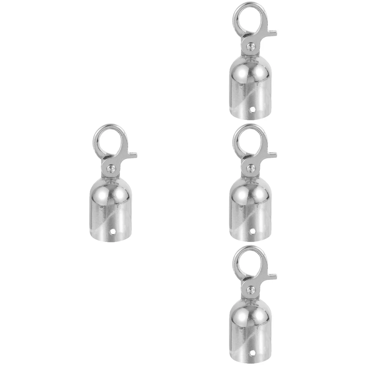4 Pack Rope End Stop Guardrail Accessories Cord Stopper Snap Tool Cap for Outdoor Use Stainless Steel Hook Ends Event Accessory
