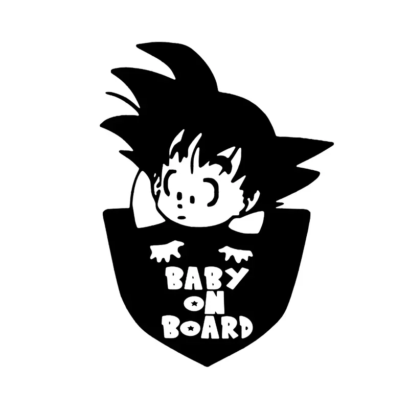 

Waterproof and Sunscreen Car Sticker Cute Goku Cartoon Baby on Board Car Decal Vinyl Sticker Funny Bumper Stickers16*11cm