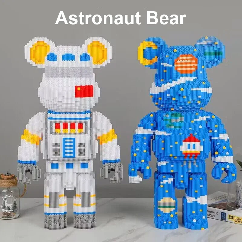 30cm Cartoon Love Violent Bear Building Kids Toys DIY Mini Model Building Block Micro Bricks Children Christmas Birthday Gift - 3