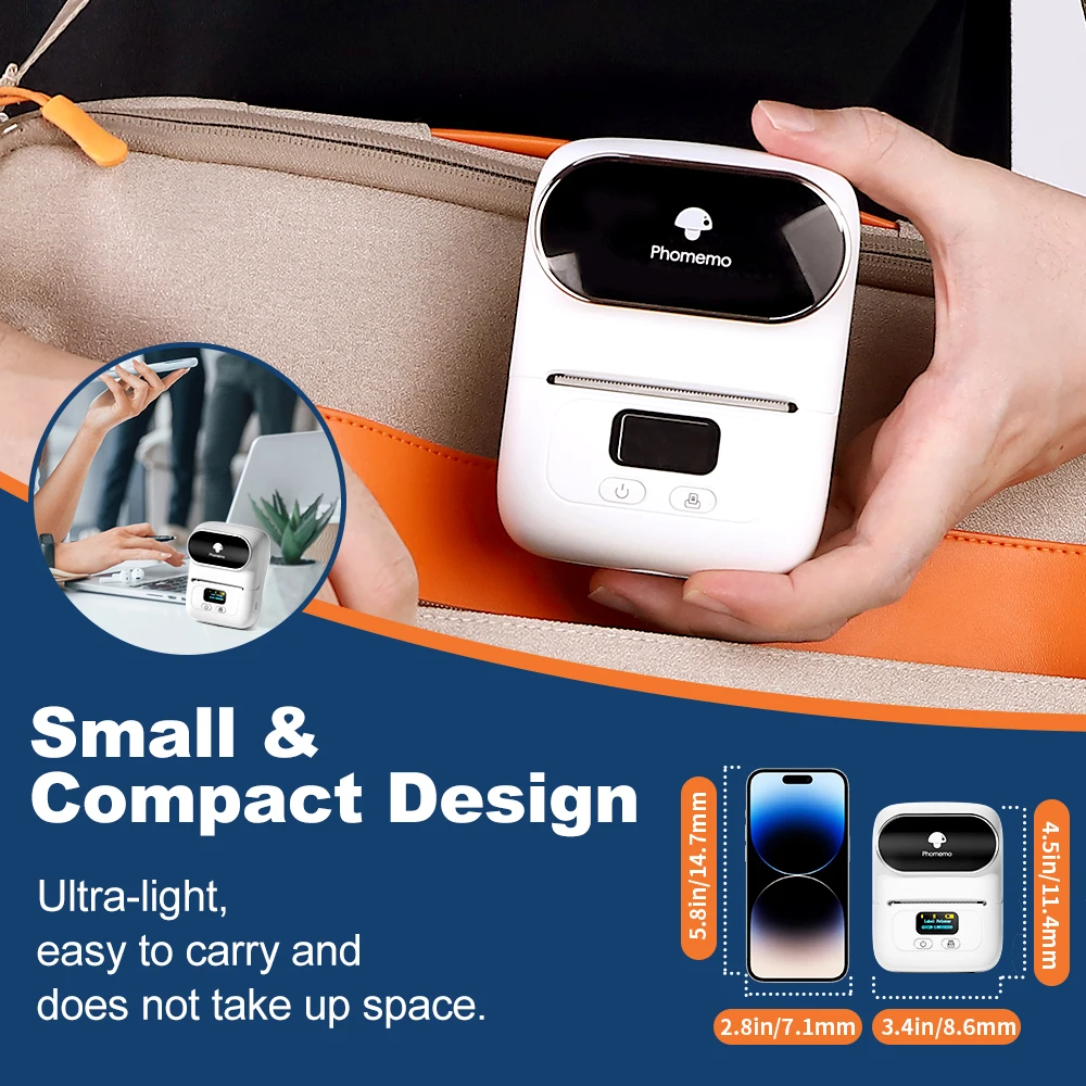 Phomemo M110 Self-adhesive Smart Thermal Label Printer for Business Barcode Price Tag Address