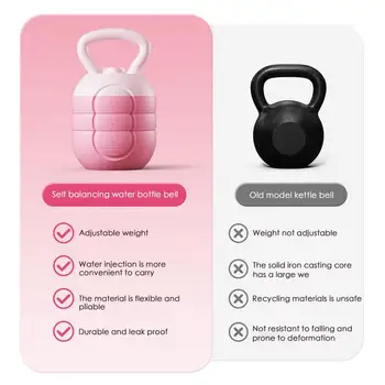  2/4/6/8/10kg Water Injection Kettlebell Yoga Fitness Exercise Equipments Soft Silicone Muscle Training Kettlebell 5