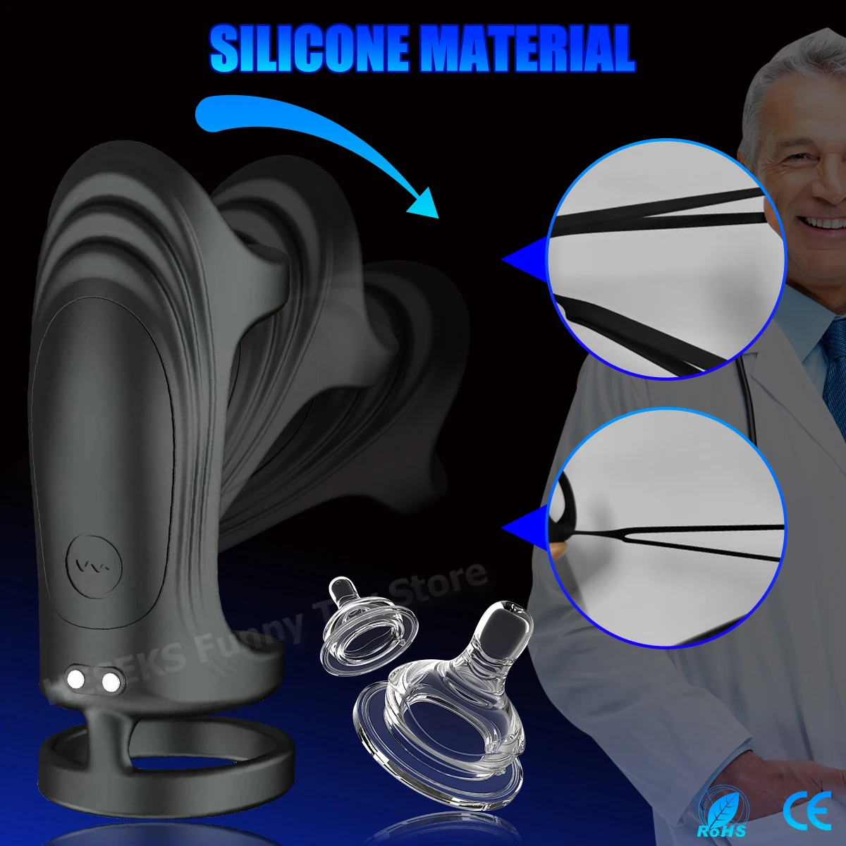 HESEKS Vibrating Cock Ring Wearable Vibrator APP Control Silicone Stretchy Penis 3 Rings for G spot Stimulator Sex Toys for Men