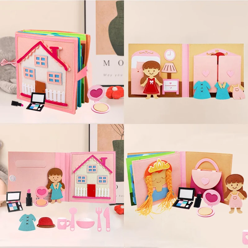 Montessori Felt Busy Quiet Book Educational Daily Learning Toy_voghion.com