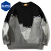 Cat Graphic Knitted Sweater Men Oversized Hip Hop Streetwear Hip Hop Pullover Sweaters Black Loose Casual Sweaters Jumper 1