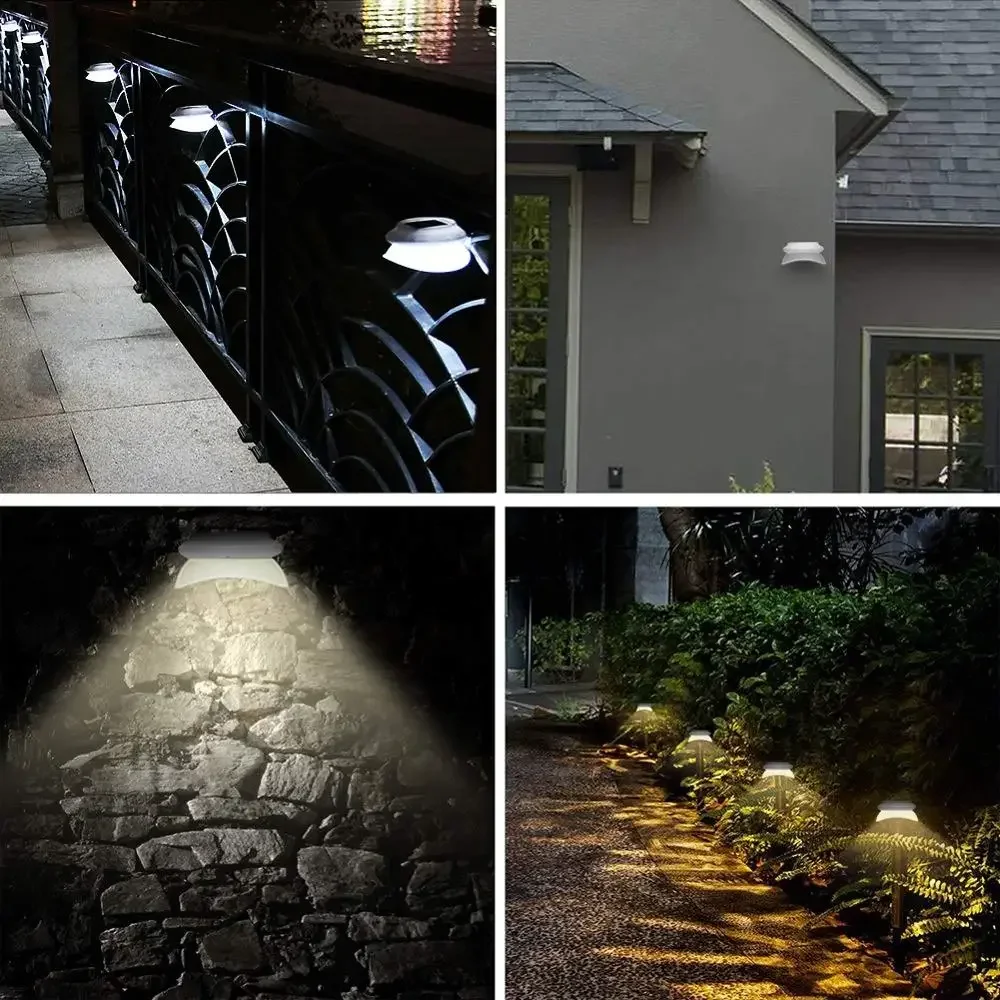 High Brightness Solar Fence Lights Upgraded with 9 LED Outdoor Waterproof Intelligent Solar Garden Gutter Lights