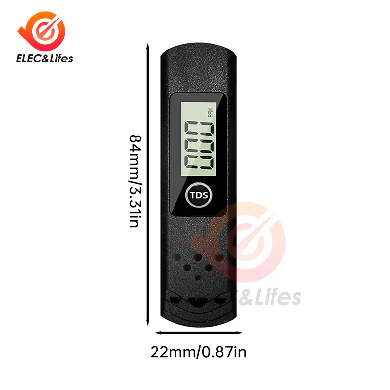 TDS-H8 TDS Meter 0-9990ppm Digital High Precision Pen Water Quality Analyzer Monitor Tester TDS Meter PPM Tester Aquarium Filter