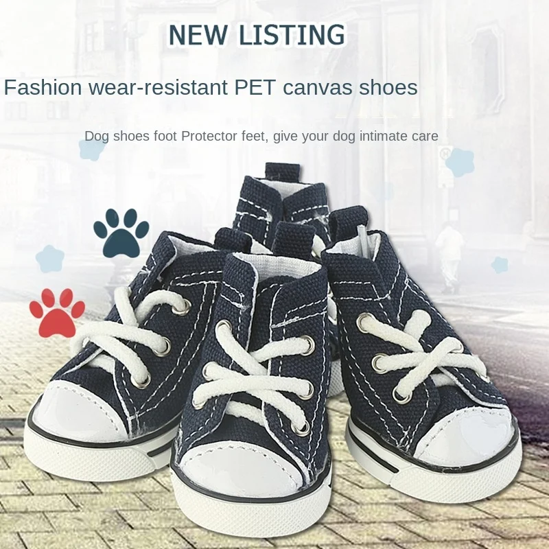 

Pet Denim Canvas Breathable Comfortable Casual Shoes Dog Shoes Teddy Shoes Customizable