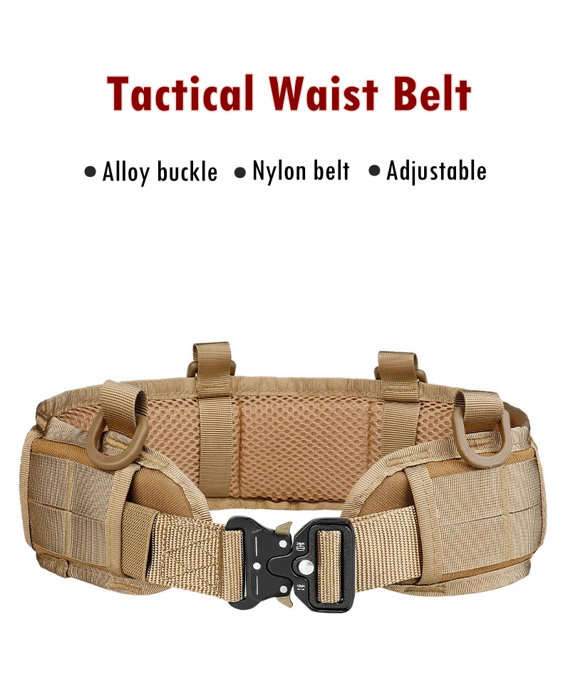 Description Picture 2 of itemMens Tactical Molle Belts Outdoor Airsoft Combat CS Hunting Padded Belt with Pouches