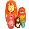 5PCS Montessori Nesting Doll Toy Handmade Wooden Russian Matryoshka Doll Toys for Girl DIY Painted Stacking Dolls Toys Gift 4