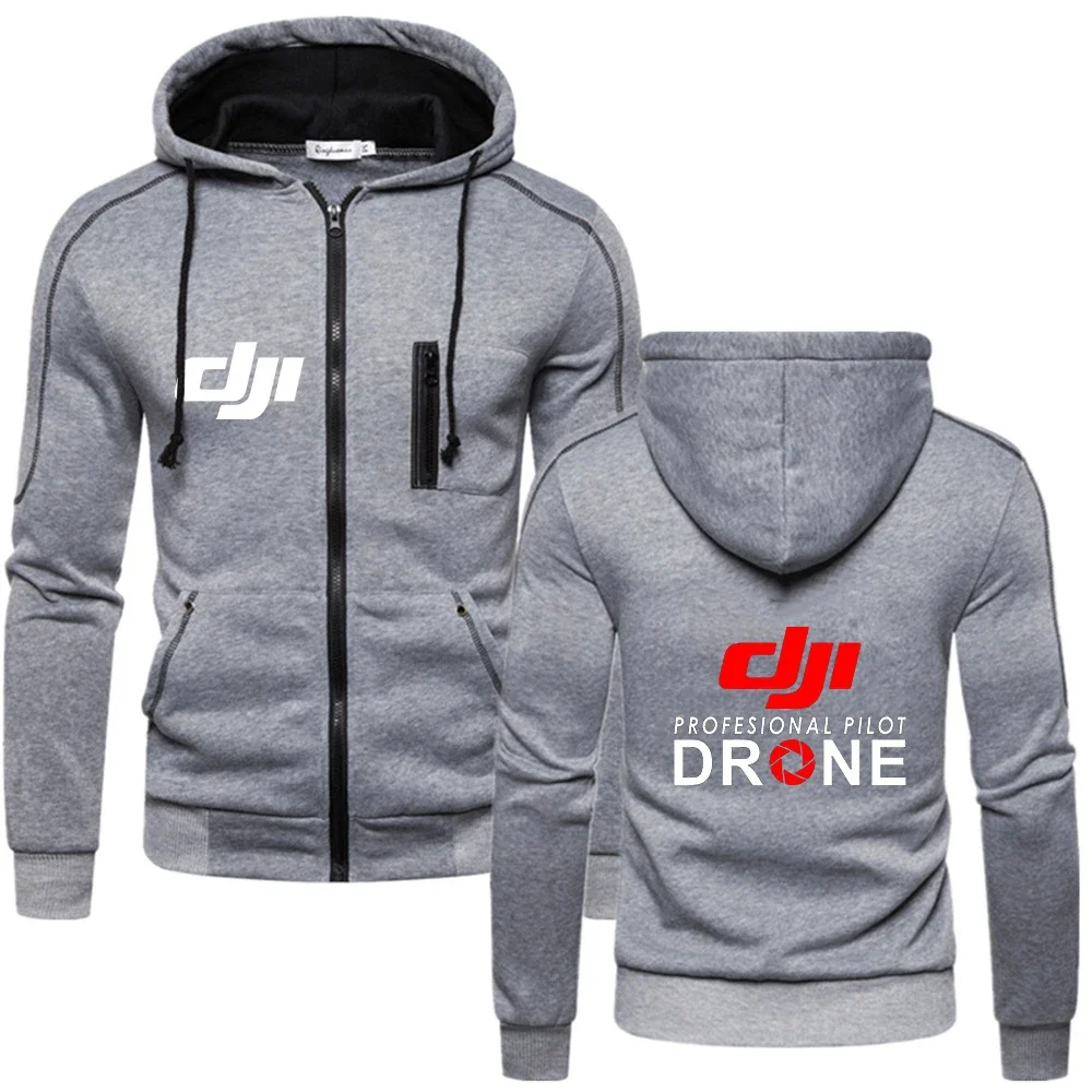 DJI Pilot Drone Print Men's Warm Hoodie Sweatshirt Coat 5