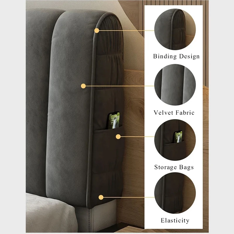 Soft Thicken Velvet Quilted Headboard Cover All-inclusive Bed Back Protector Cover Short Plush Quilting Head High Quality