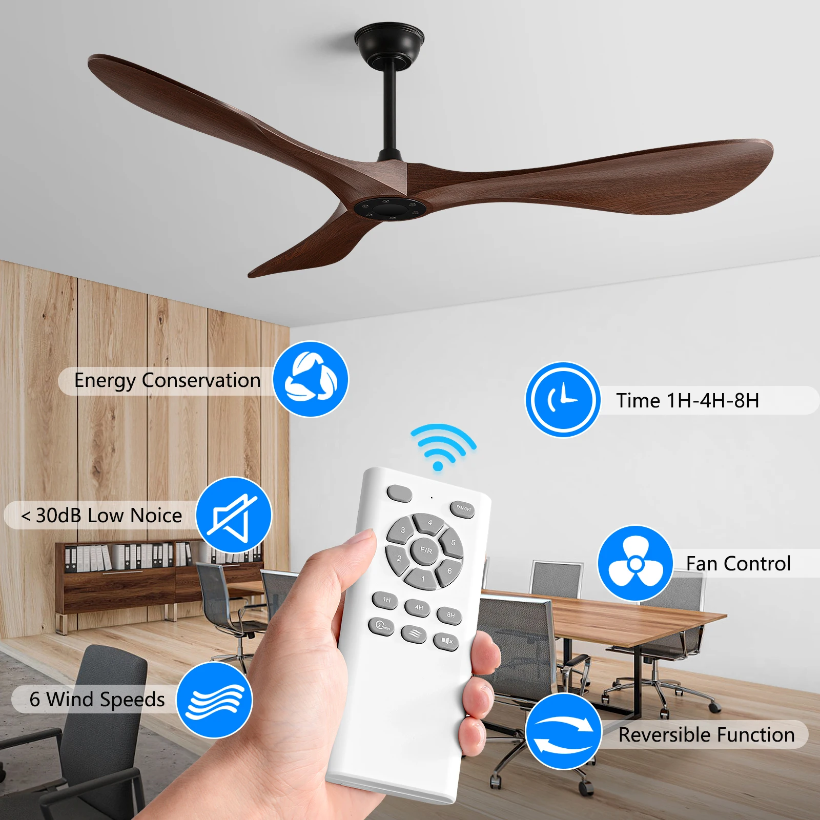 Cooling Fan 52-Inch Ceiling with Robust ABS Blades Powered by Efficient DC Motor-35W for Restaurants