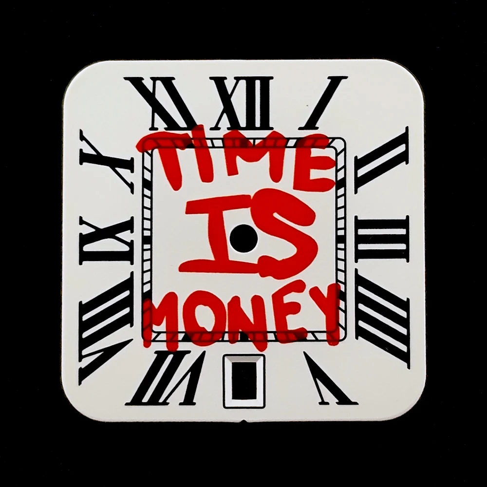 Square Dial 'Time is Money' Customized Watch Face for Premium Watch Accessories