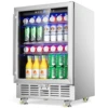 24 Inch Beverage Refrigerator 180 Cans Built-in/Freestanding Beverage Cooler, Digital Memory Under Counter Beer Fridge 1